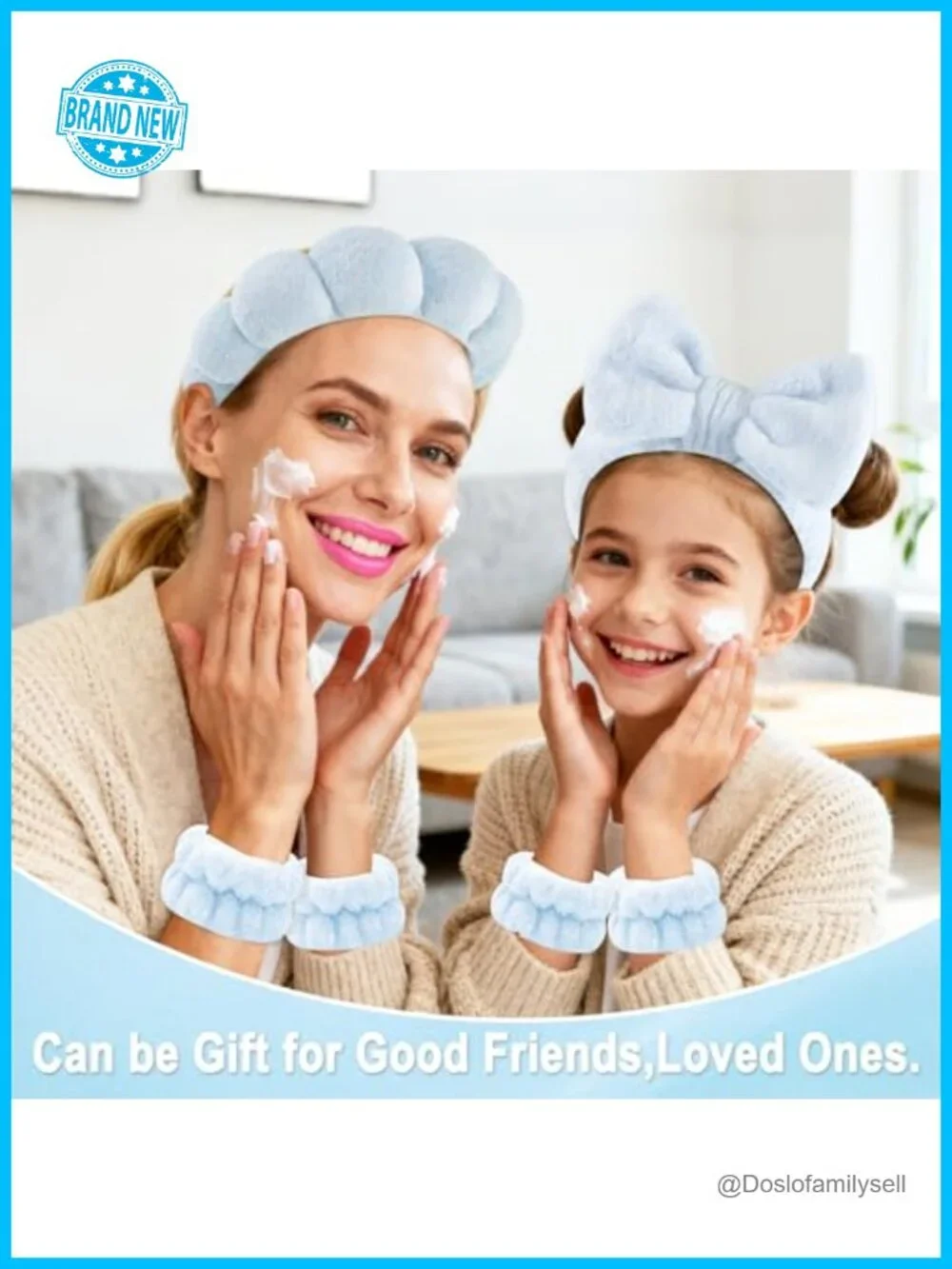 5-Pack Spa Headband with Wristbands & Claw Clips Terry Cloth Non-Slip